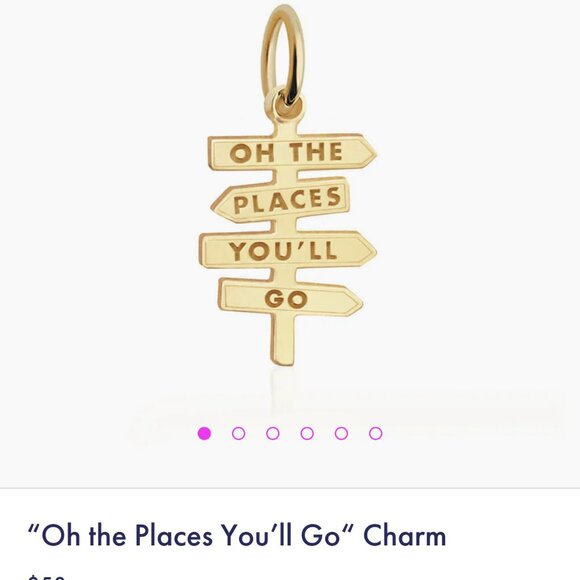 Dr. Suess Oh The Place You'll Go JET SET CANDY charm gold vermeil - Picture 1 of 7